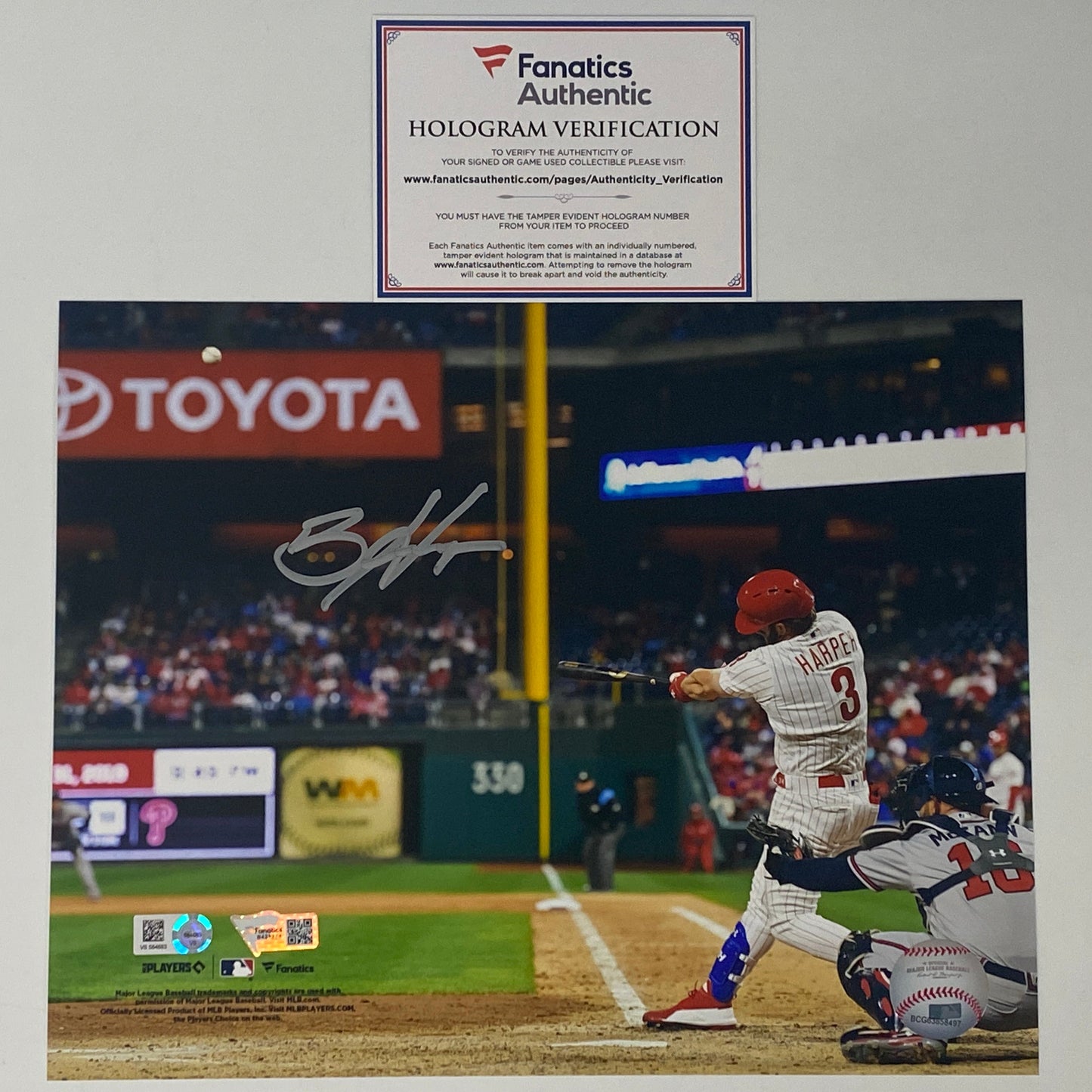 Autographed/Signed Bryce Harper Philadelphia Phillies 8x10 Baseball Photo Fanatics & MLB COA