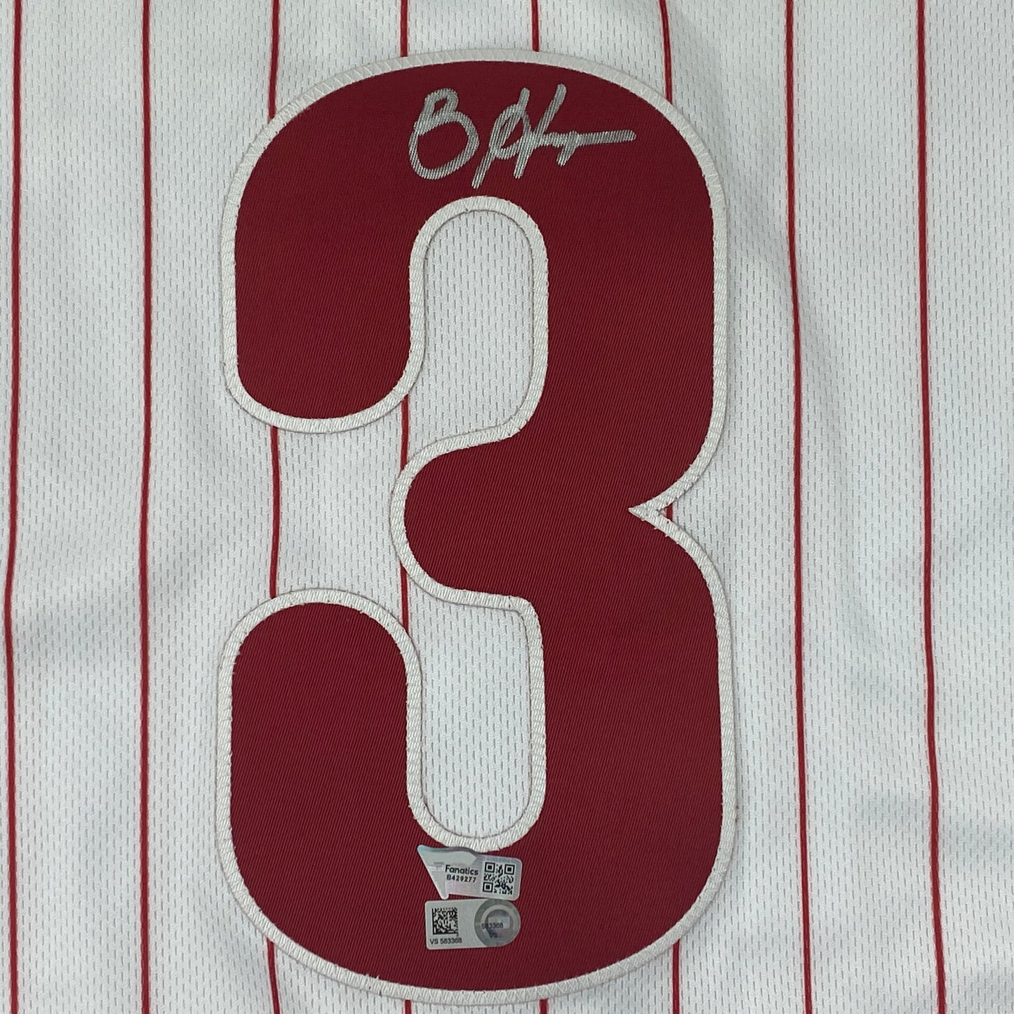 Autographed/Signed Bryce Harper Philadelphia Phillies Pinstripe Authentic Baseball Jersey Fanatics & MLB COA