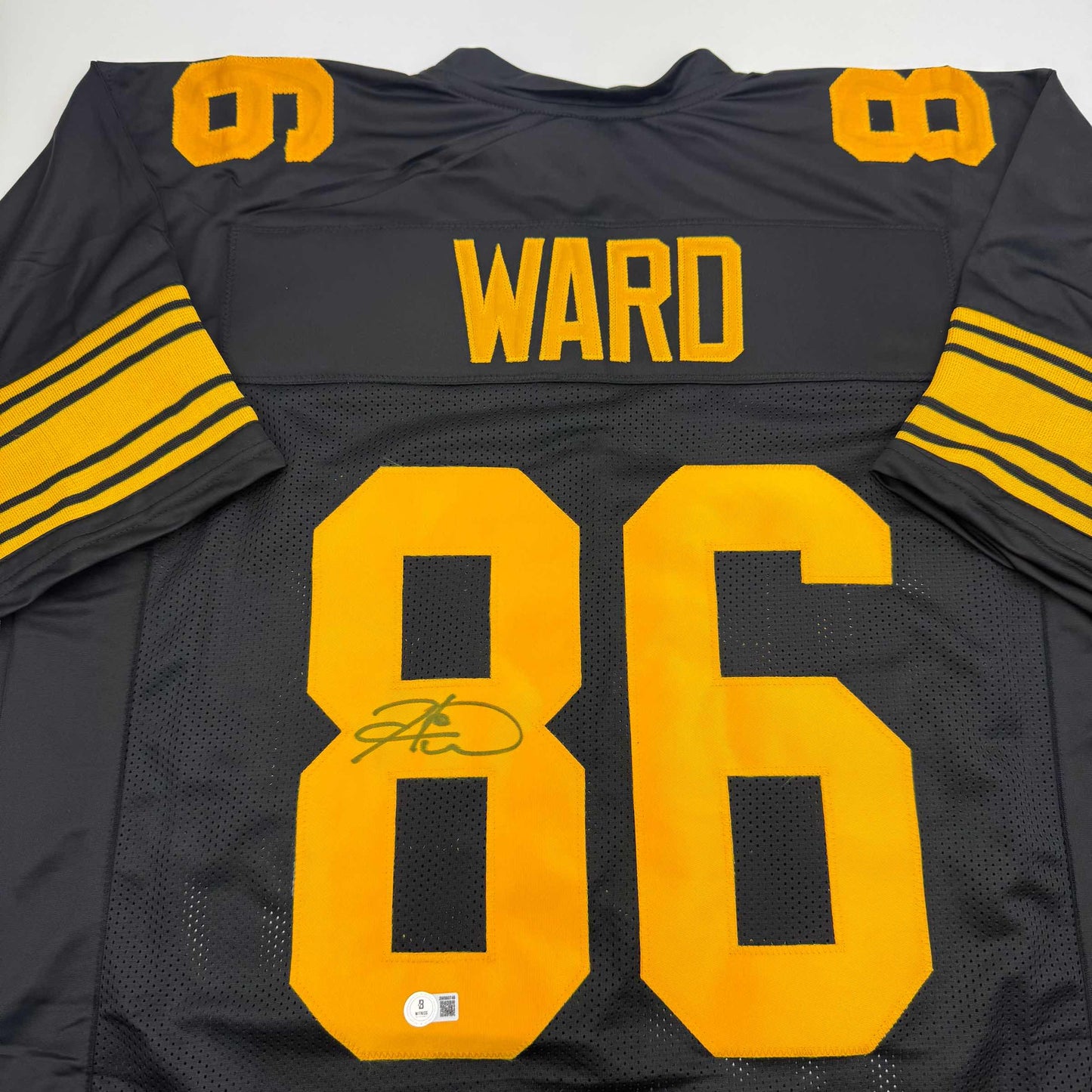 Autographed/Signed Hines Ward Pittsburgh Color Rush Football Jersey Beckett BAS COA