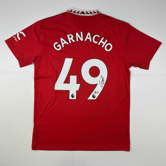 Autographed/Signed Alejandro Garnacho Manchester United Red Soccer Jersey Beckett BAS COA