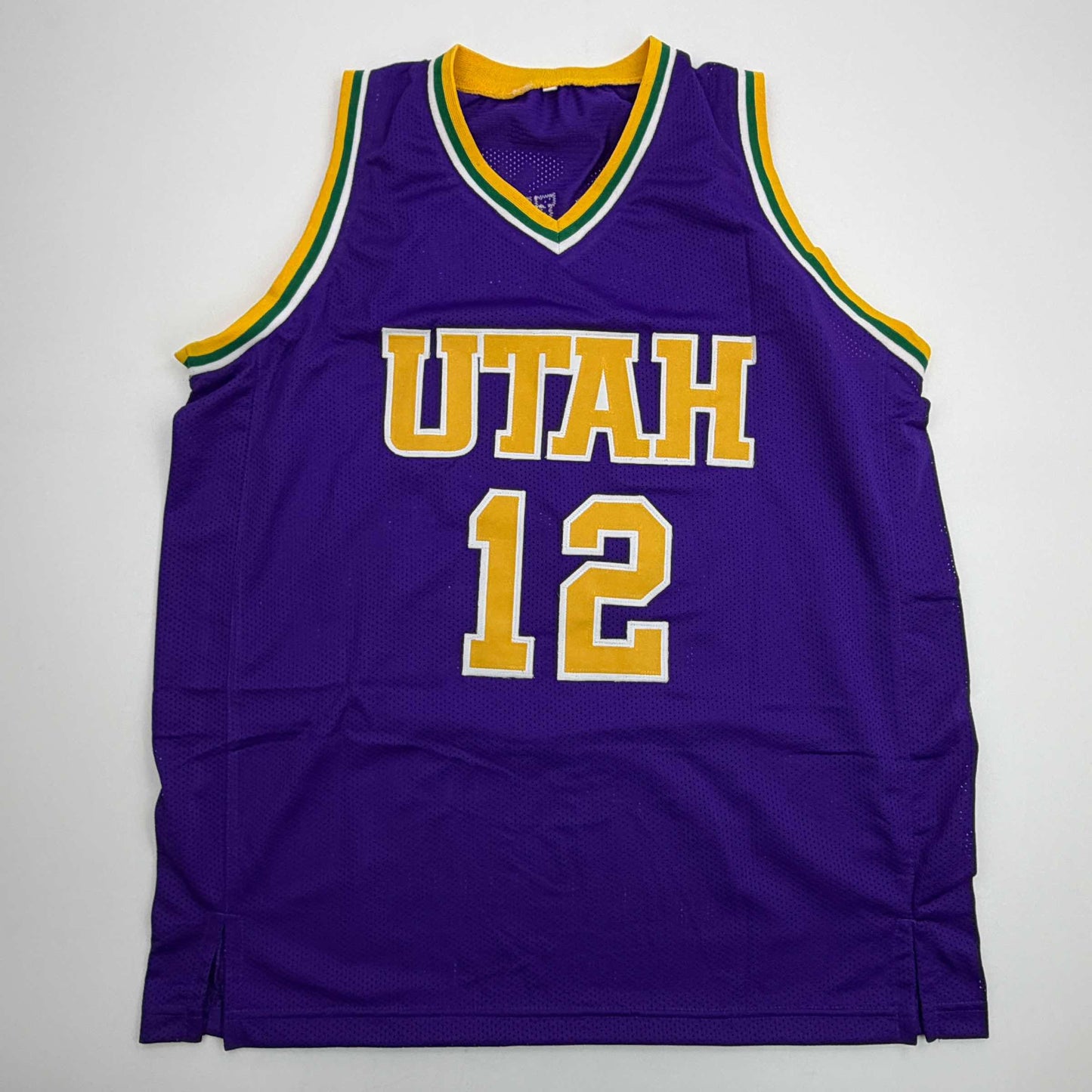 Autographed/Signed John Stockton Utah Purple Basketball Jersey Beckett BAS COA - Golden Apple Comics