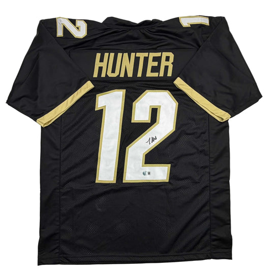 Autographed/Signed Travis Hunter Colorado Black College Football Jersey Beckett BAS COA