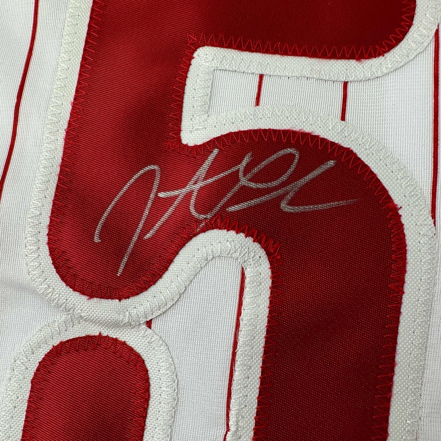 Autographed/Signed Jonathan Papelbon Philadelphia Pinstripe Baseball Jersey JSA COA