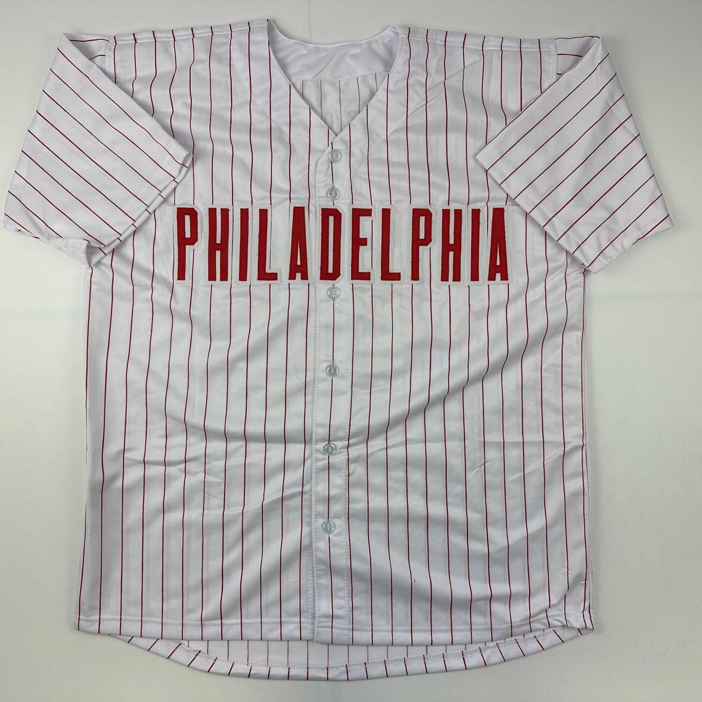 Autographed/Signed Jonathan Papelbon Philadelphia Pinstripe Baseball Jersey JSA COA