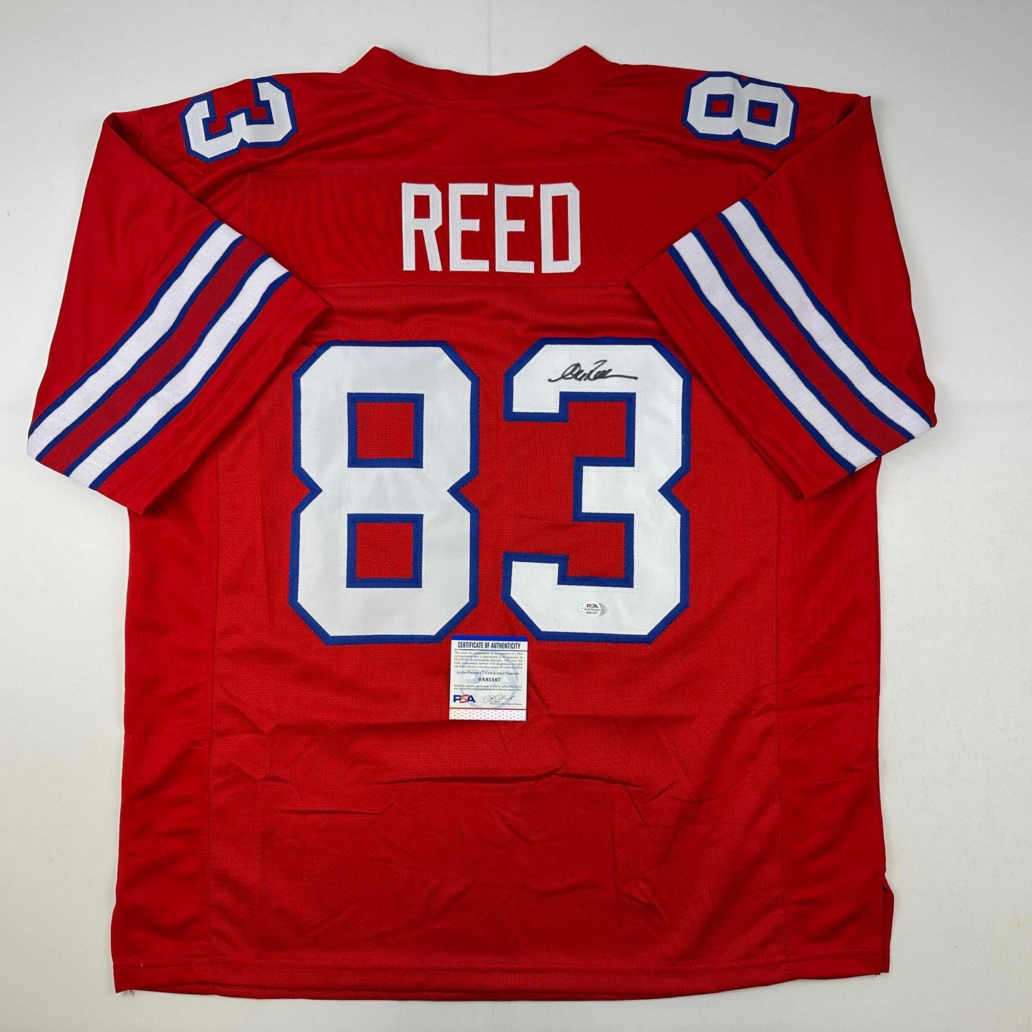 Autographed/Signed Andre Reed Buffalo Red Football Jersey PSA/DNA COA