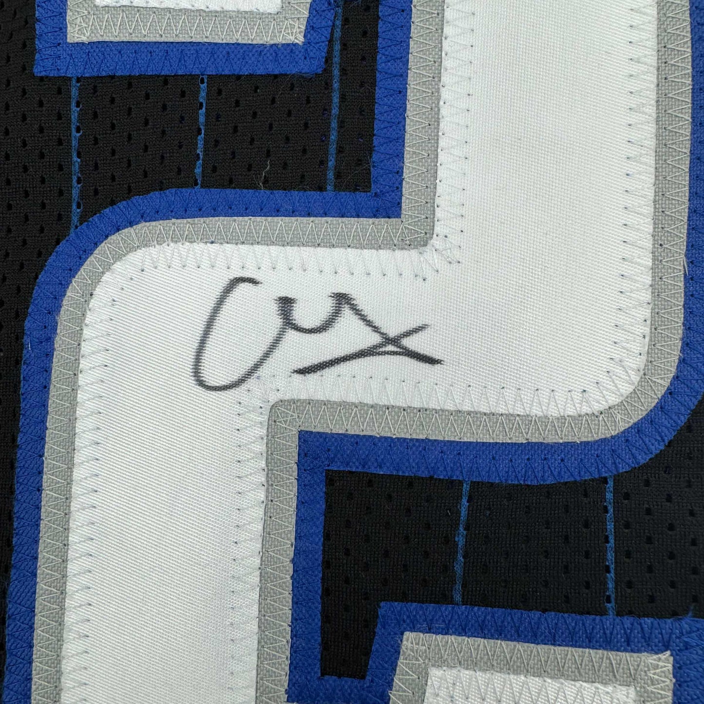Framed Autographed/Signed Franz Wagner 35x39 Orlando Black Basketball Jersey Beckett BAS COA