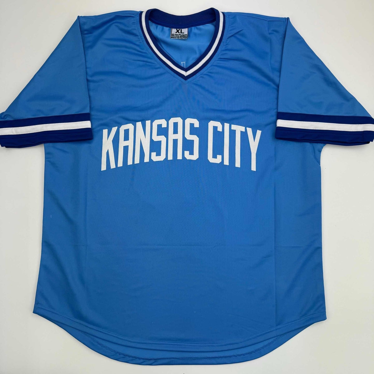 Autographed/Signed Bret Saberhagen Kansas City Light Blue Baseball Jersey JSA COA