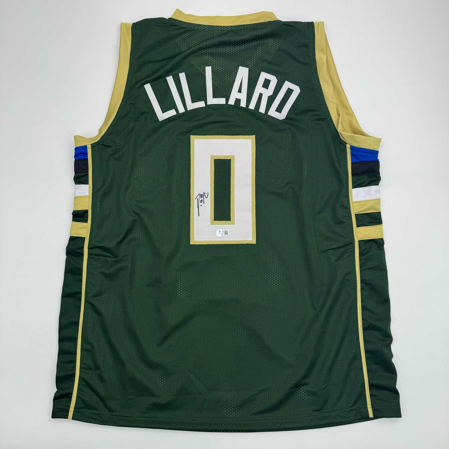 Autographed/Signed Damian Lillard Milwaukee Green Basketball Jersey Beckett BAS COA #2