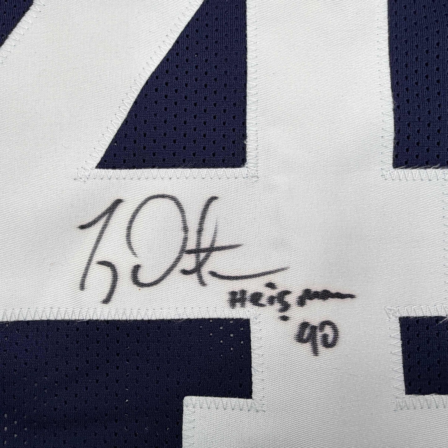 Autographed/Signed Ty Detmer Heisman 90 Brigham Young BYU Blue College Football Jersey JSA COA - Golden Apple Comics