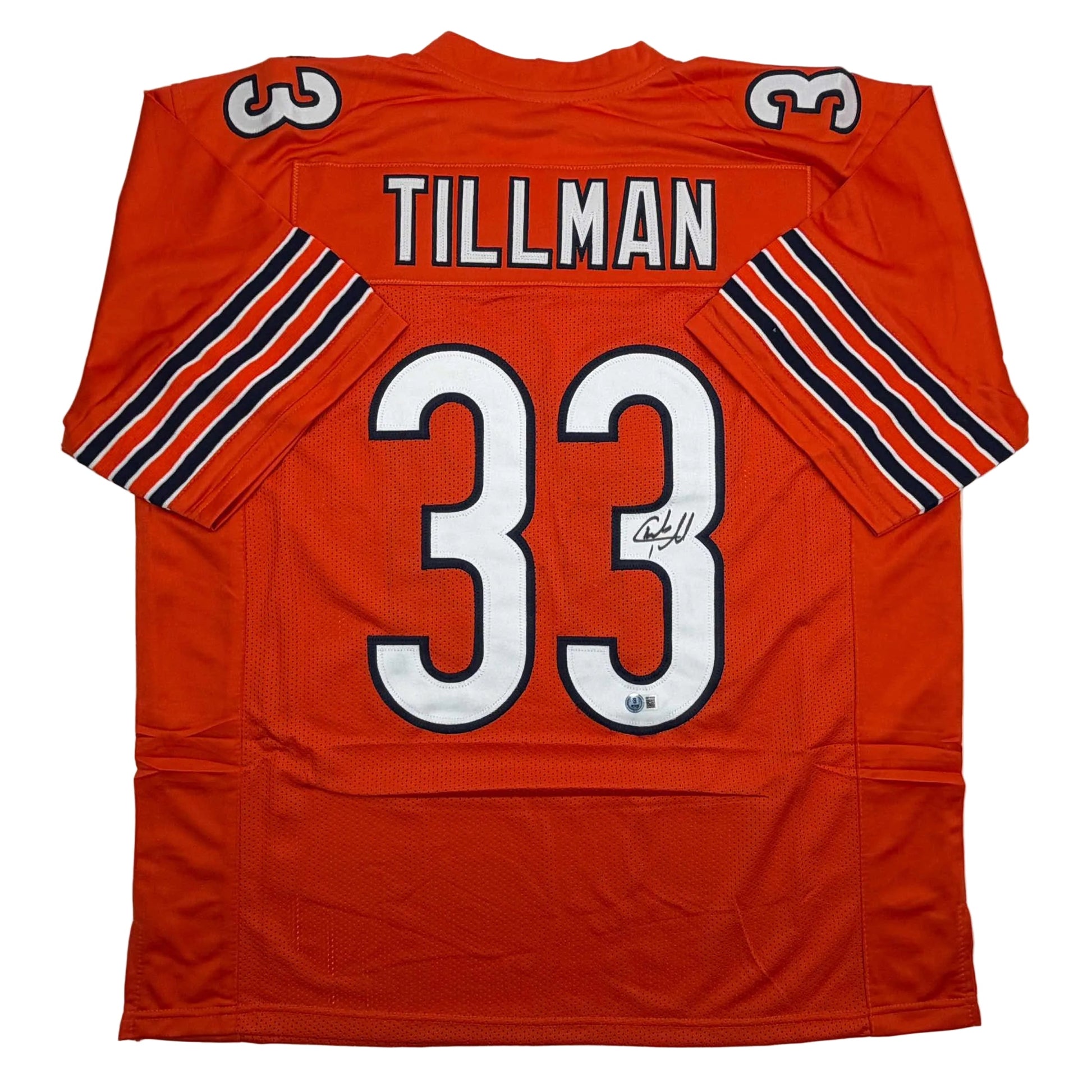 Autographed/Signed Charles Tillman Peanut Chicago Orange Football Jersey Beckett BAS COA - Golden Apple Comics