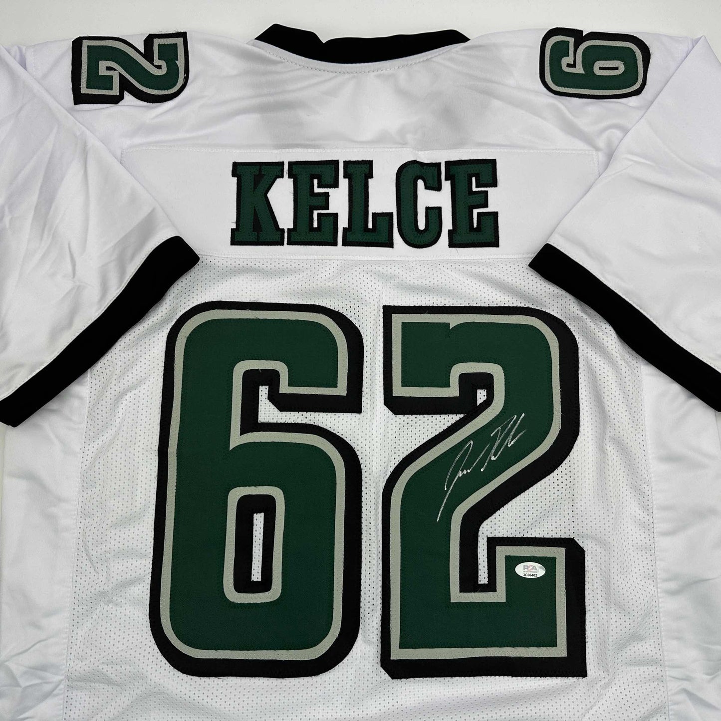Autographed/Signed Jason Kelce Philadelphia White Football Jersey PSA/DNA COA