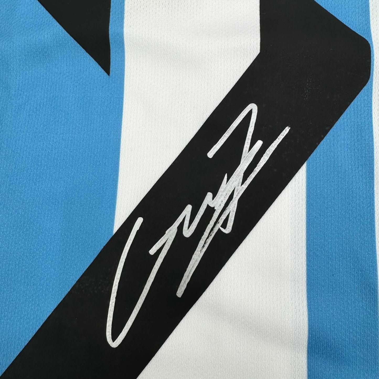 Autographed/Signed Alejandro Garnacho Argentina Blue Soccer Futbol Jersey Beckett BAS COA