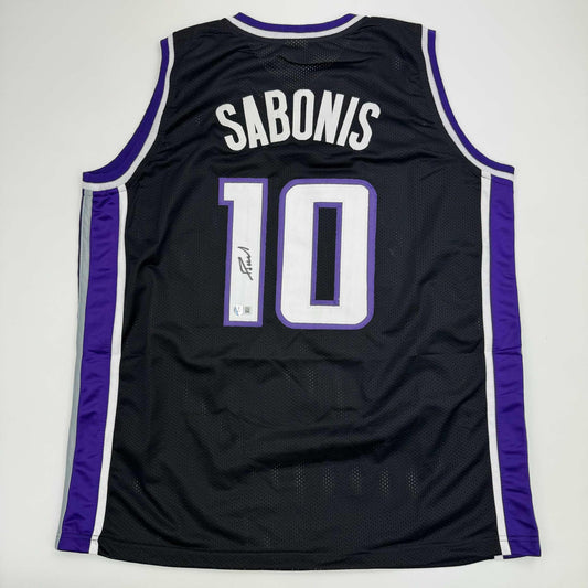 Autographed/Signed Domantas Sabonis Sacramento Black Basketball Jersey Beckett BAS COA