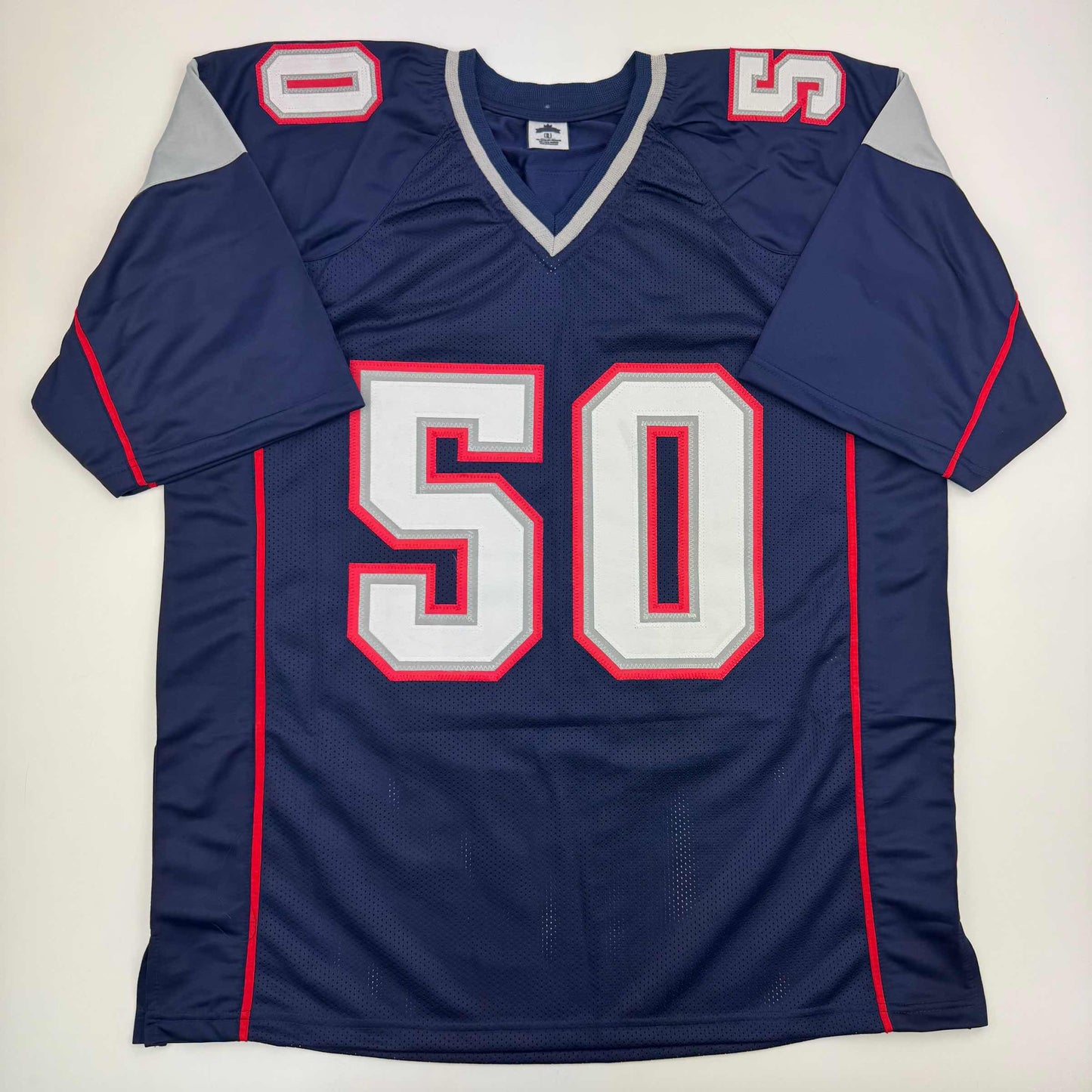 Autographed/Signed Rob Ninkovich "2x SB Champ" New England Blue Football Jersey Beckett BAS COA