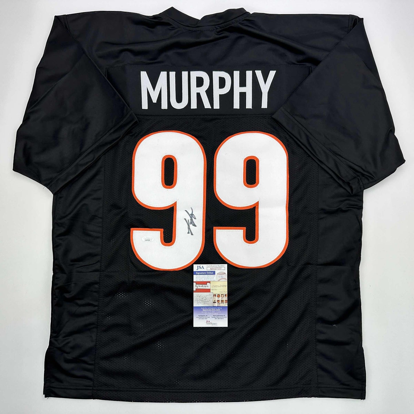 Autographed/Signed Myles Murphy Cincinnati Black Football Jersey JSA COA
