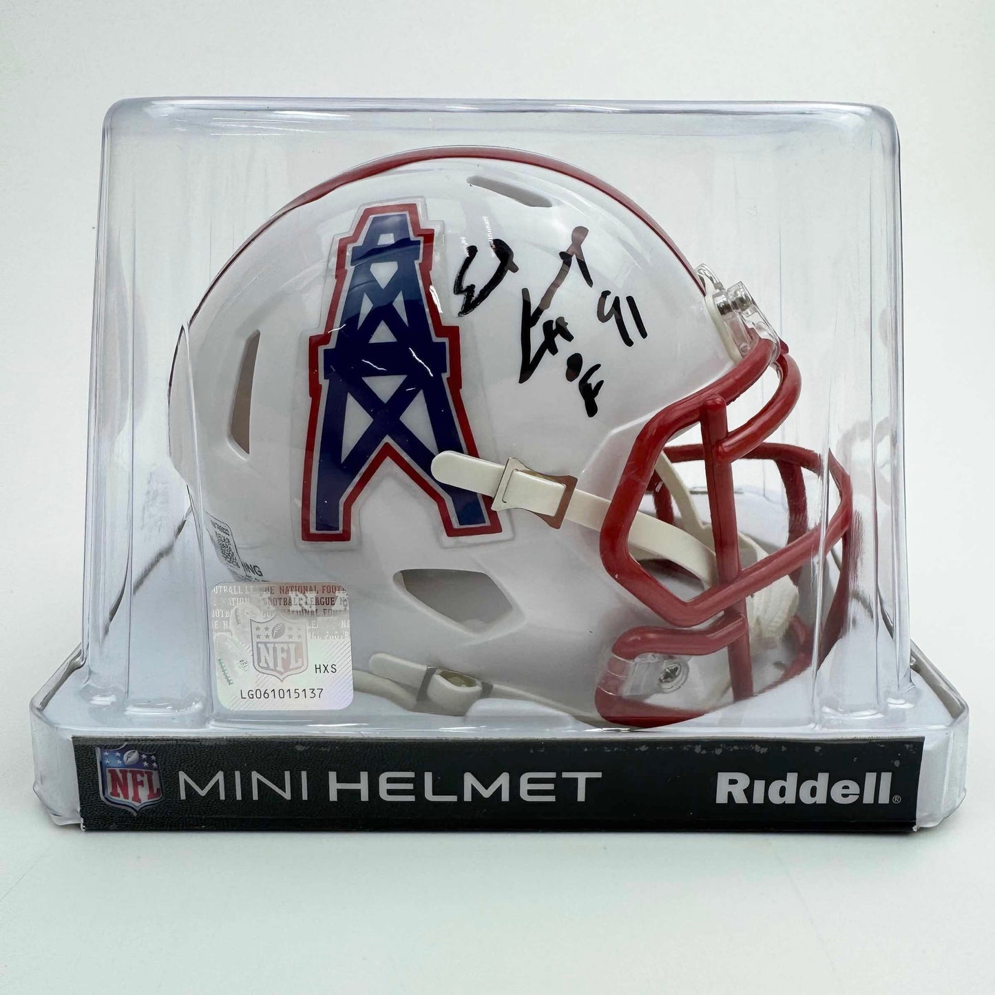 Autographed/Signed Earl Campbell Houston Oilers Mini Football Helmet JSA COA