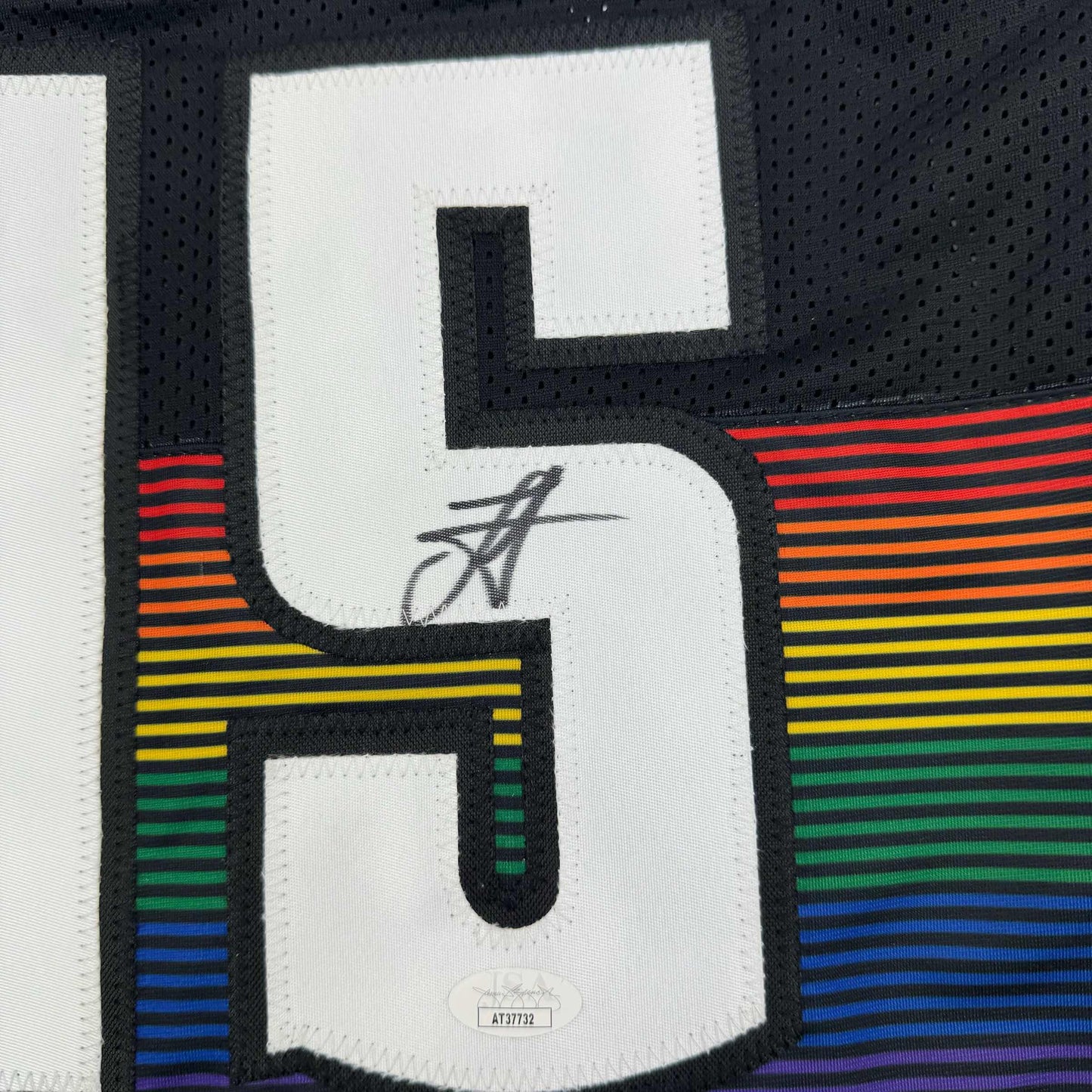 Autographed/Signed Nikola Jokic Denver Black Rainbow Basketball Jersey JSA COA