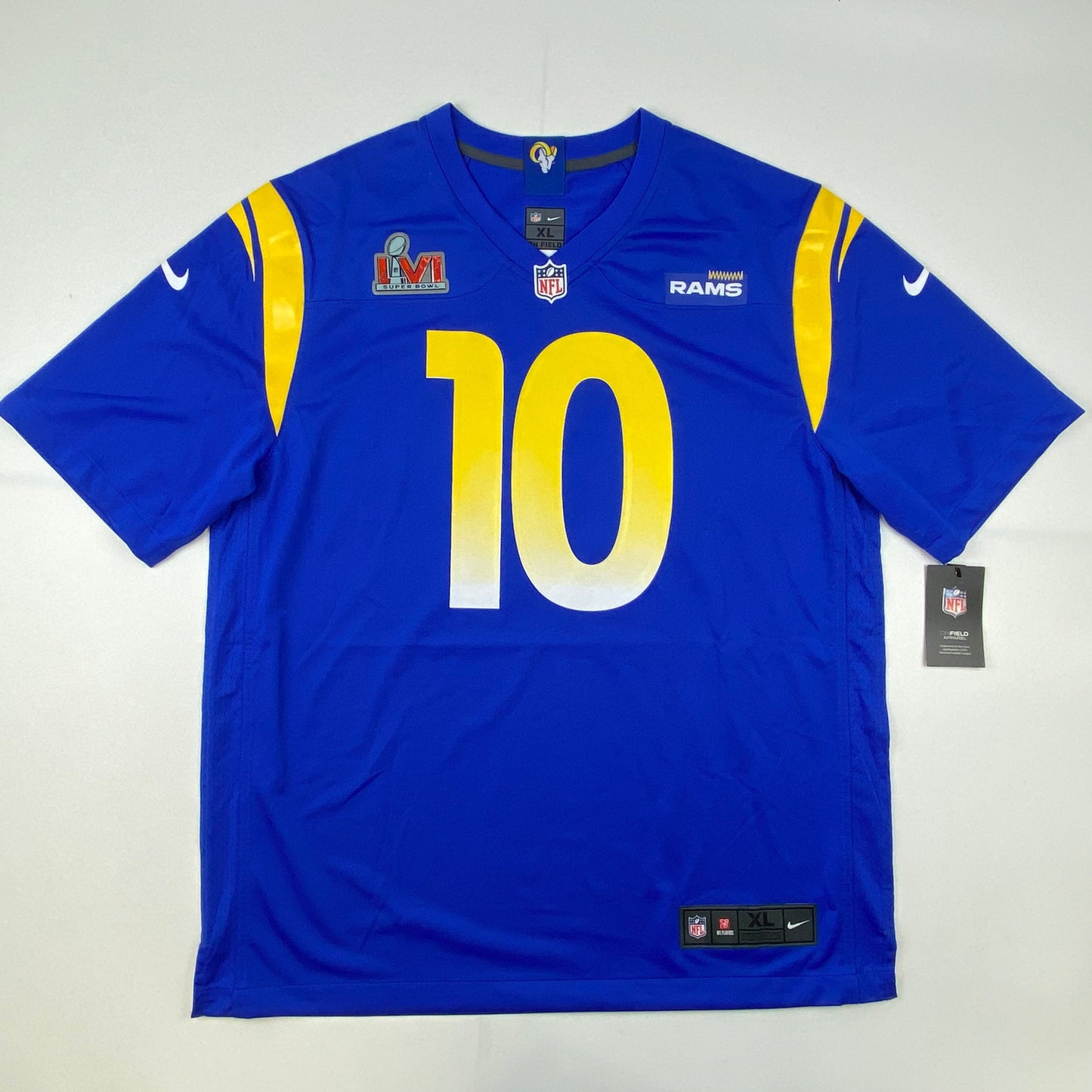 Autographed/Signed Cooper Kupp Los Angeles Rams Blue Authentic Nike Game Super Bowl LVI Football Jersey Fanatics COA