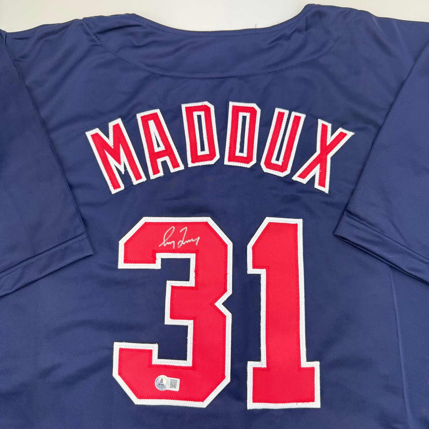 Autographed/Signed Greg Maddux Atlanta Blue Baseball Jersey JSA COA