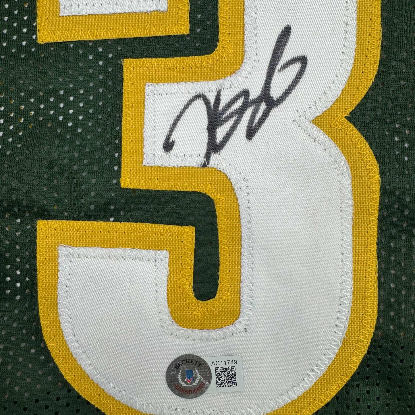 Autographed/Signed Kevin Durant Seattle Green Basketball Jersey Beckett BAS COA