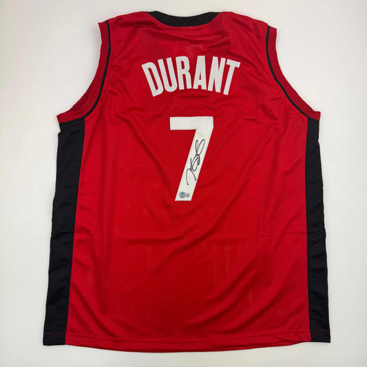 Autographed/Signed Kevin Durant Houston Red Basketball Jersey Beckett BAS COA