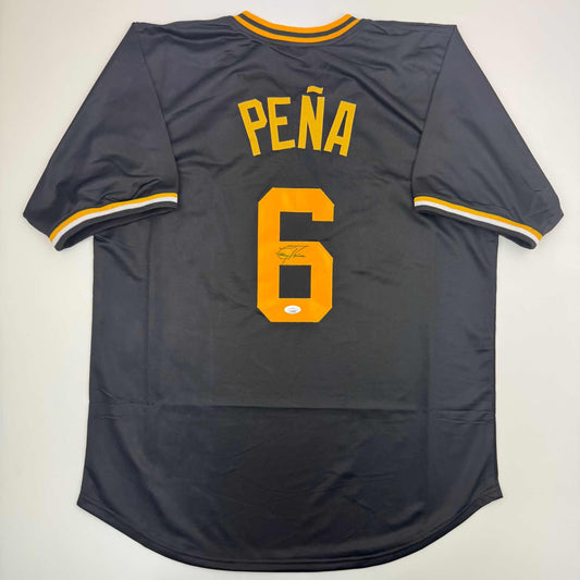 Autographed/Signed Tony Pena Pittsburgh Black Baseball Jersey JSA COA