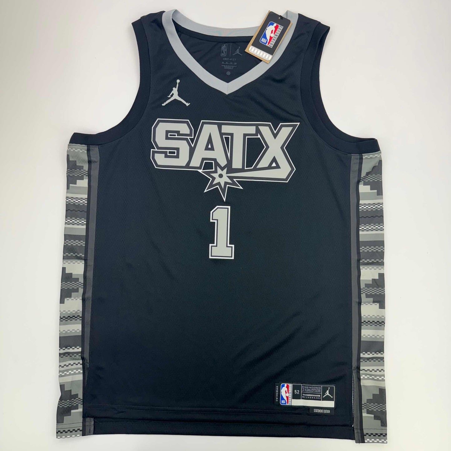 Autographed/Signed Victor Wembanyama San Antonio Spurs Black Authentic Swingman Statement Edition Basketball Jersey Fanatics COA