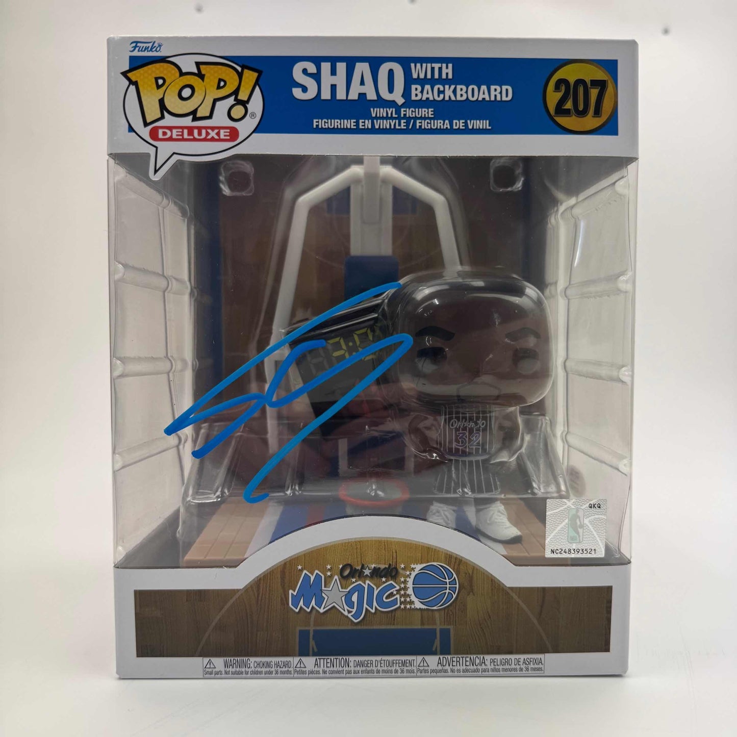 Autographed/Signed Shaq Shaquille O'Neal Orlando Magic Basketball Funko Pop #207 Figurine PSA COA