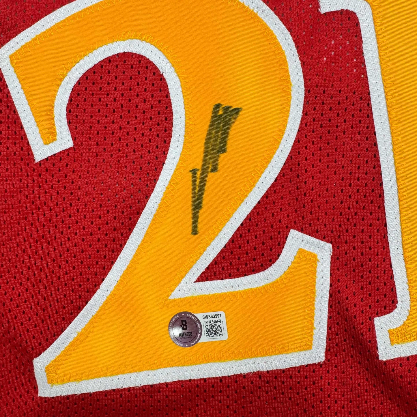 Autographed/Signed Dominique Wilkins Atlanta Red Basketball Jersey Beckett BAS COA