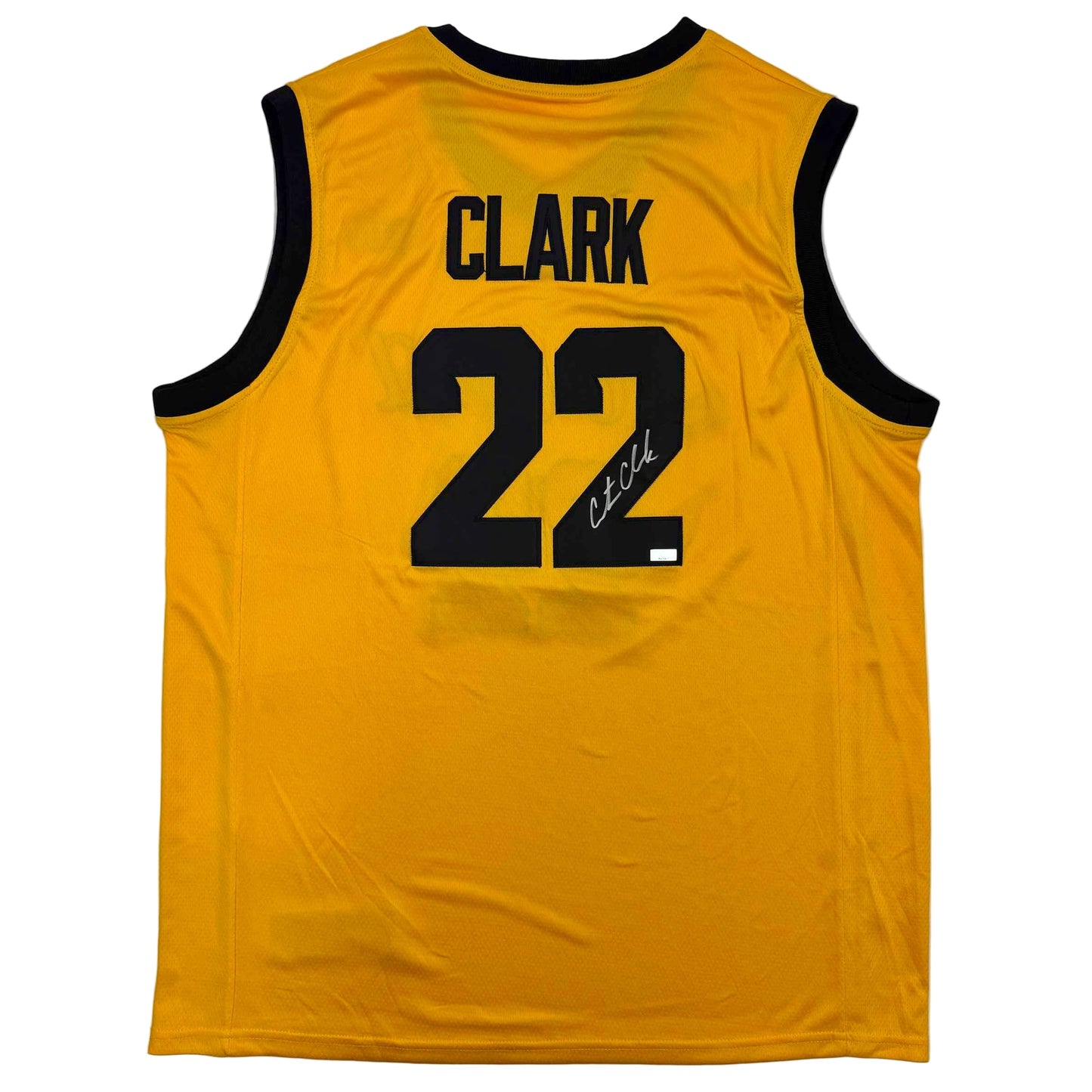 Autographed/Signed Caitlin Clark Iowa Yellow Basketball Jersey Panini COA