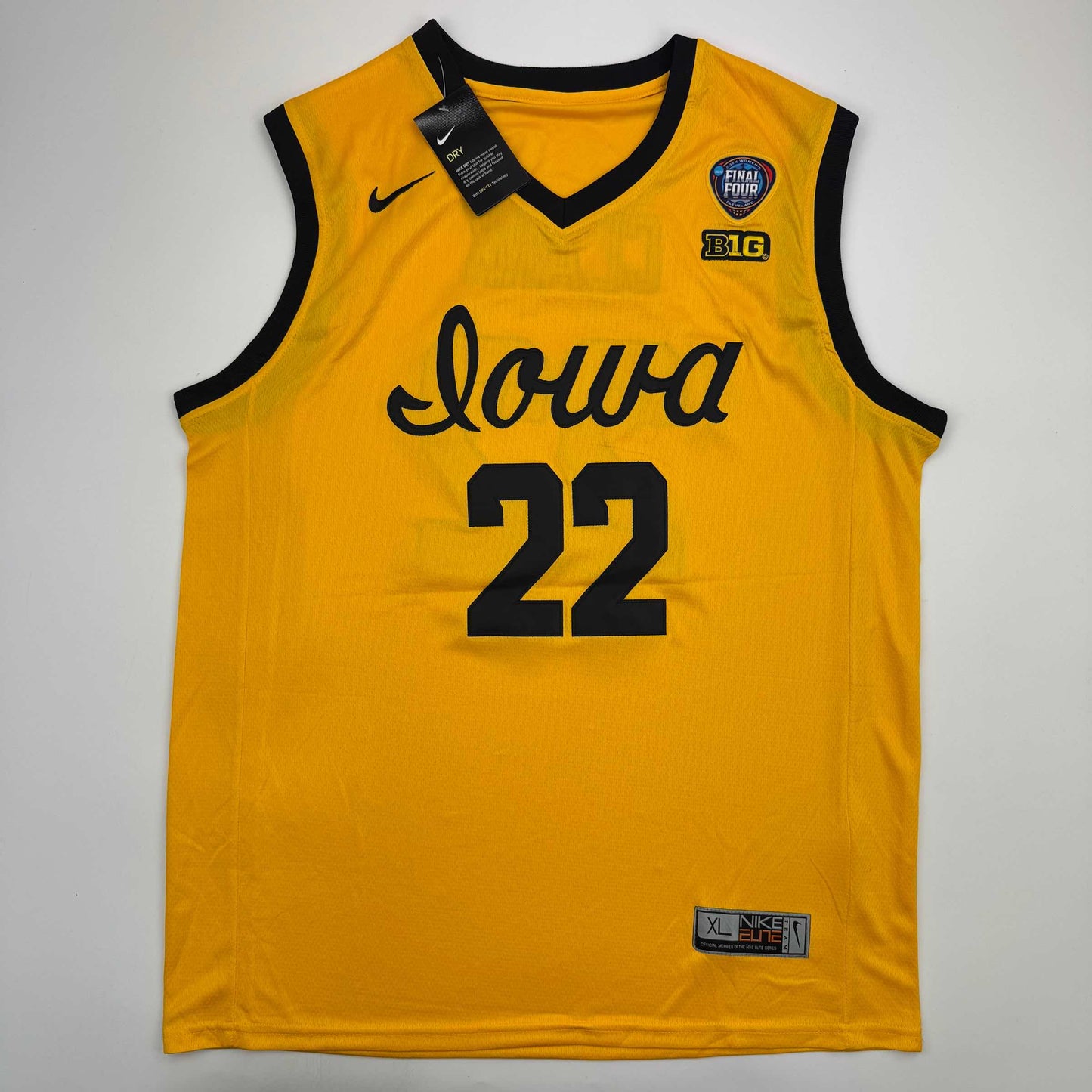 Autographed/Signed Caitlin Clark Iowa Yellow Basketball Jersey Panini COA