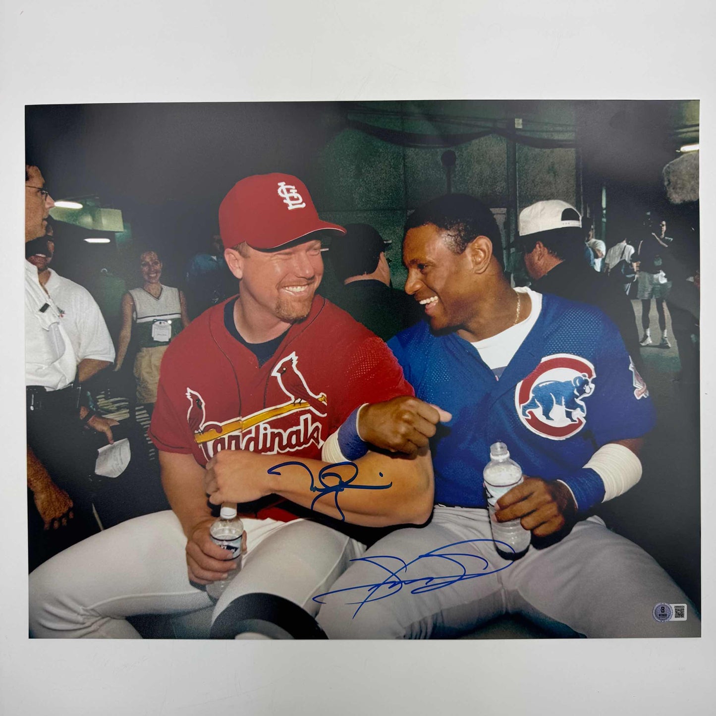 Autographed/Signed Mark McGwire & Sammy Sosa Dual 16x20 Baseball Photo Beckett BAS COA