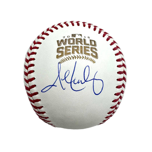 Autographed/Signed John Lackey 2016 World Series Rawlings Official Major League ROML Baseball JSA COA