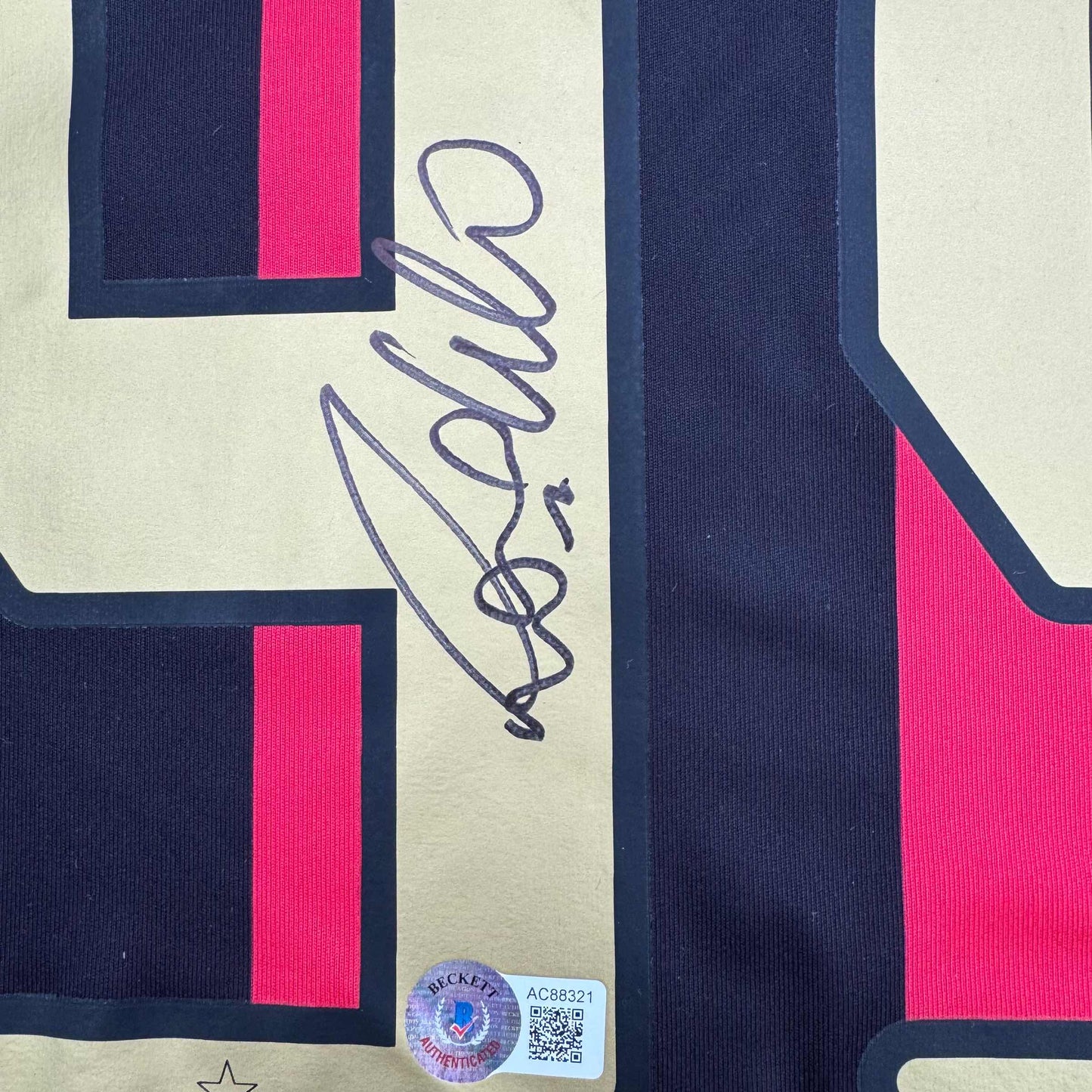 Autographed/Signed Ricardo Ronaldo Nazario AC Milan Black/Red Soccer Futbol Jersey Beckett BAS COA
