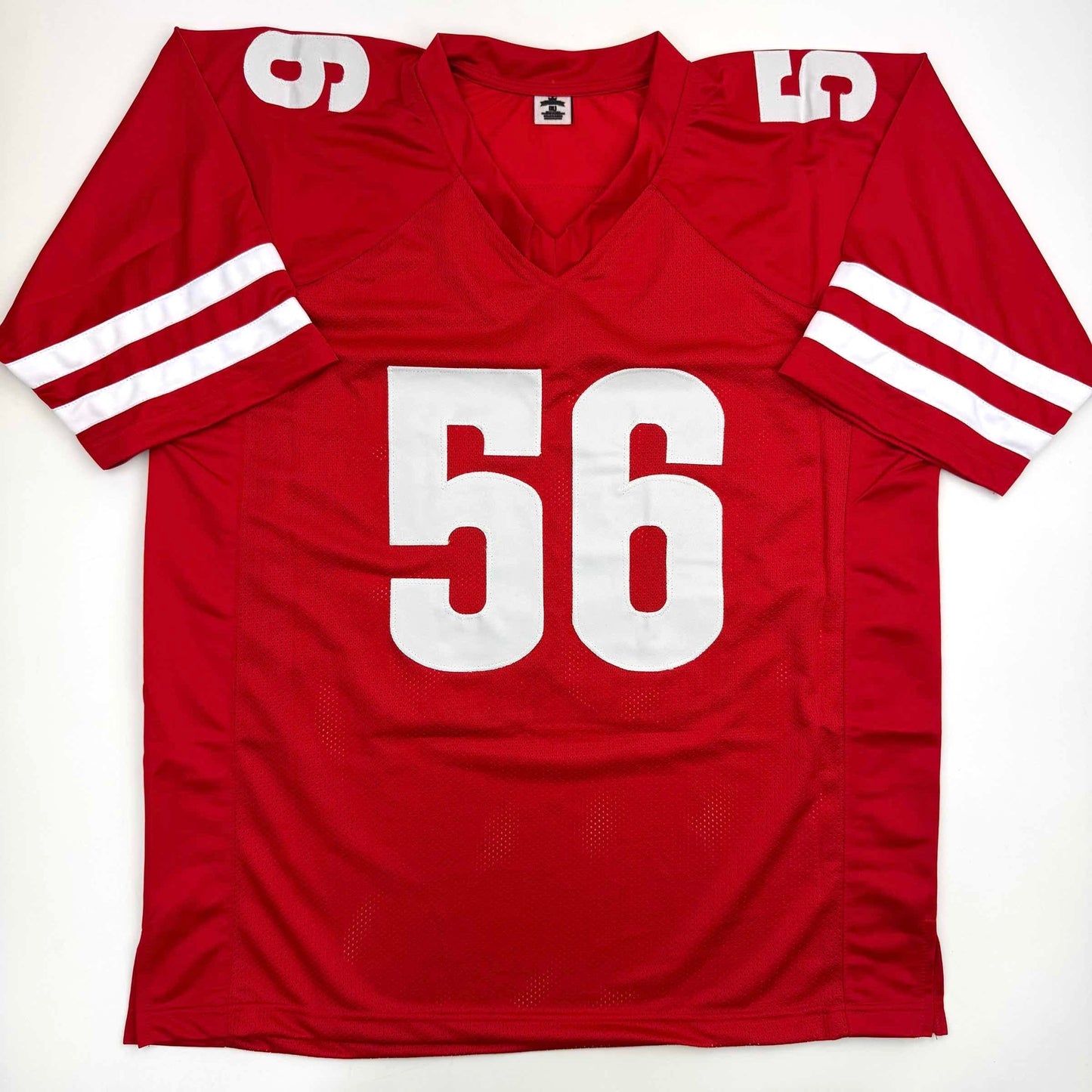Autographed/Signed Zack Baun Wisconsin Red College Football Jersey JSA COA