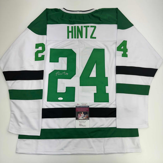 Autographed/Signed Roope Hintz Dallas White Hockey Jersey JSA COA