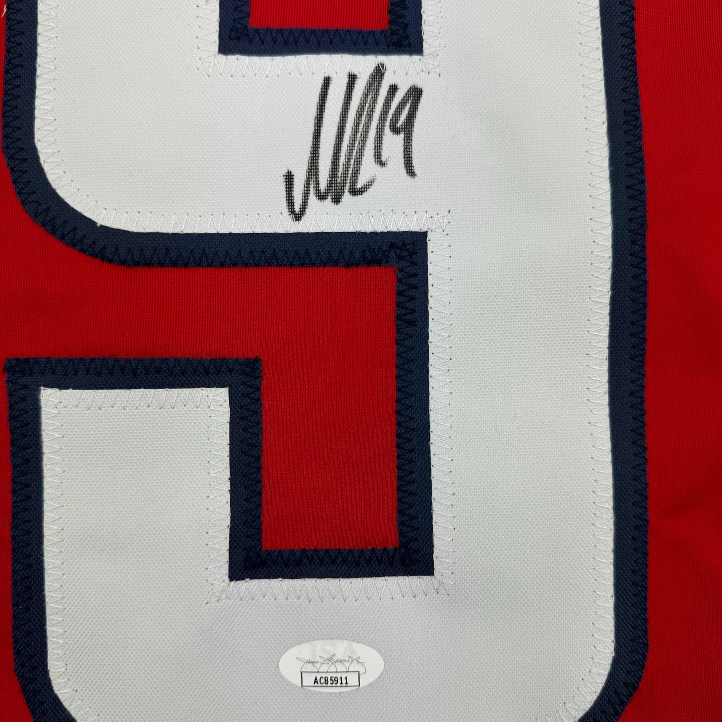 Autographed/Signed Nicklas Backstrom Washington Red Hockey Jersey JSA COA