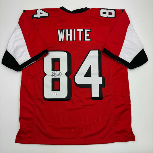 Autographed/Signed Roddy White Atlanta Red Football Jersey Beckett BAS COA