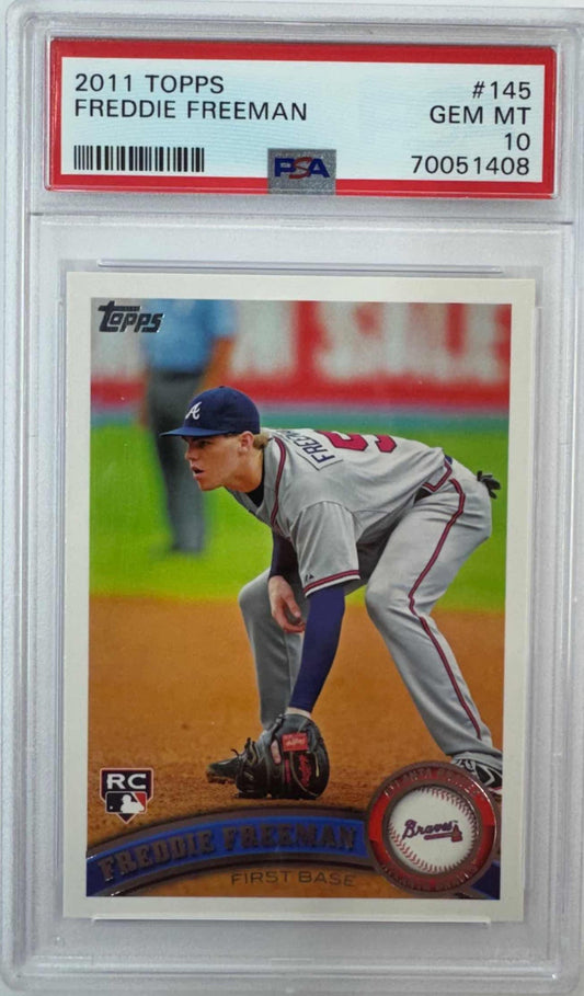 Graded 2011 Topps Freddie Freeman #145 Rookie RC Baseball Card PSA 10 Gem Mint