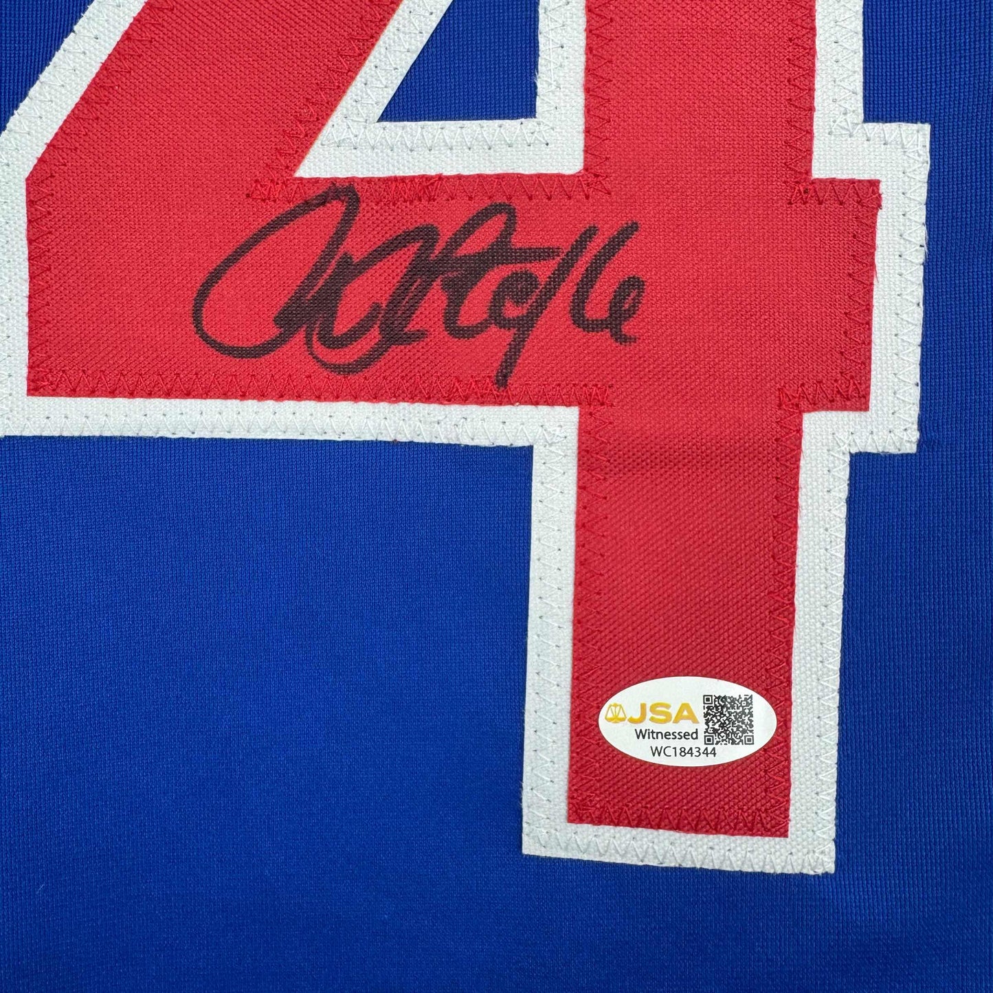 Autographed/Signed Rick Sutcliffe Chicago Blue Baseball Jersey Beckett BAS COA