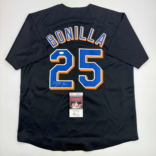 Autographed/Signed Bobby Bonilla New York Black Baseball Jersey JSA COA