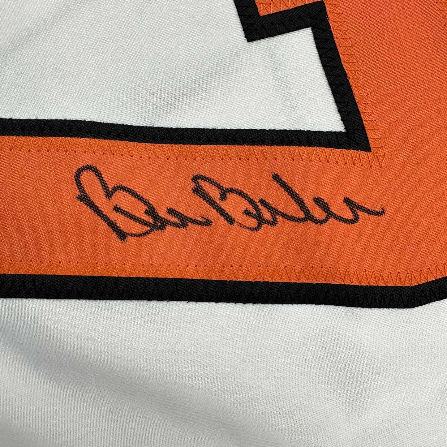 Autographed/Signed Bill Barber Philadelphia White Hockey Jersey Beckett BAS COA
