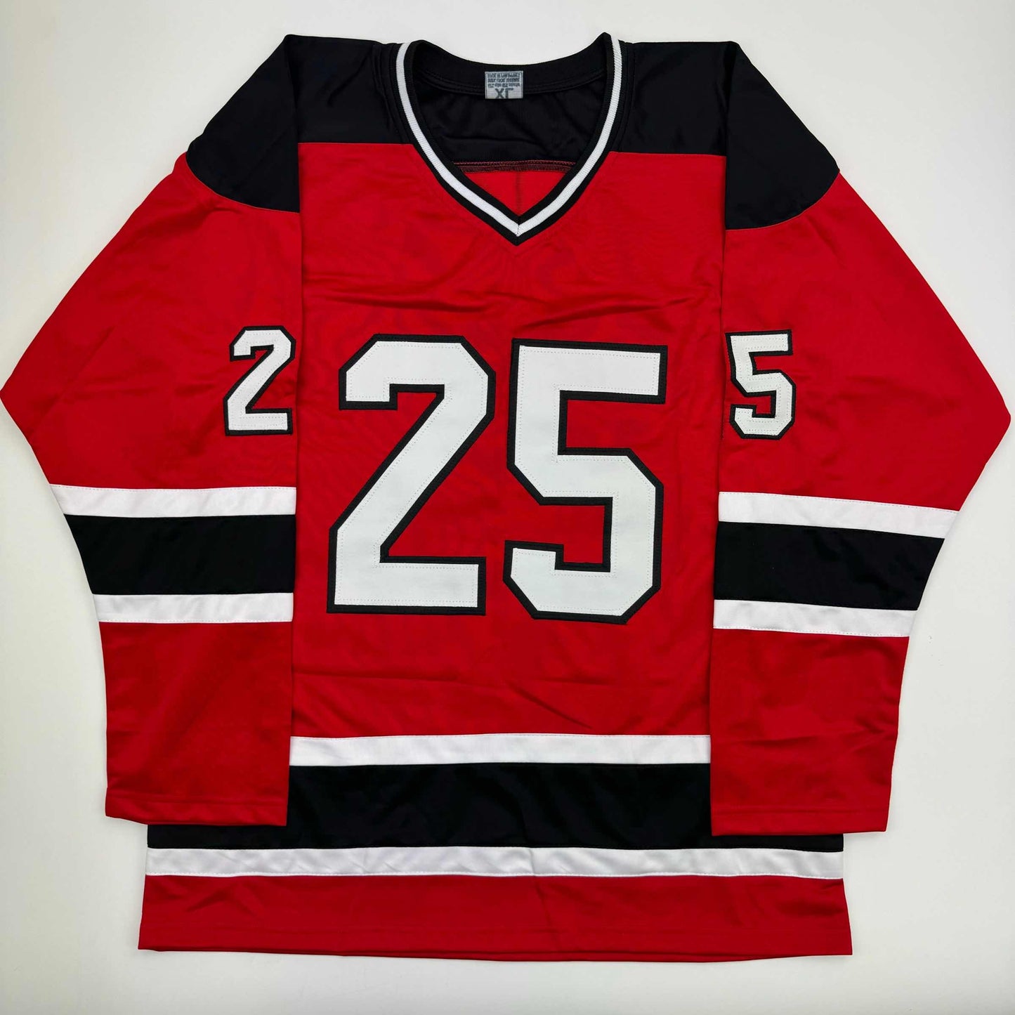 Autographed/Signed Joe Nieuwendyk New Jersey Red Hockey Jersey JSA COA