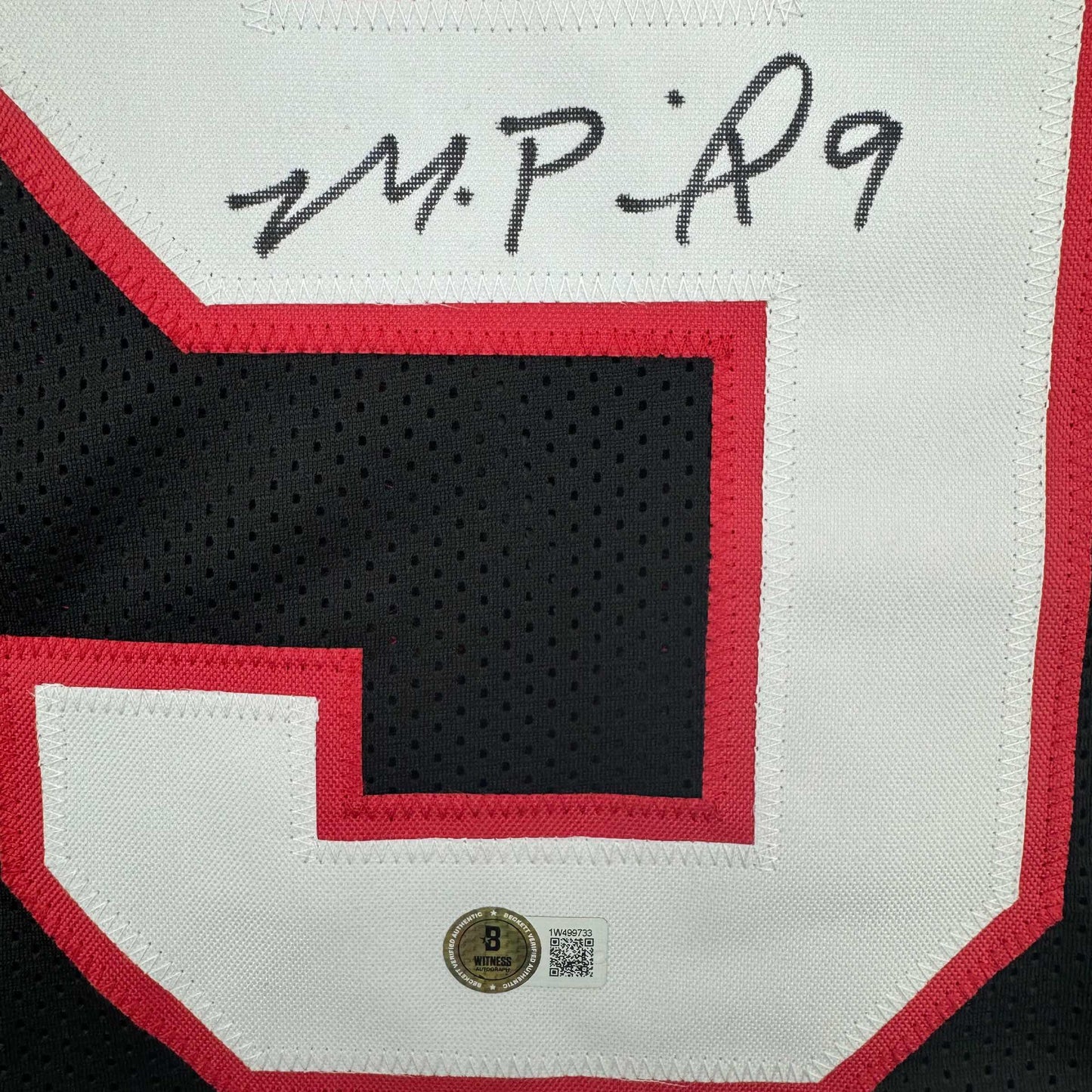 Autographed/Signed Michael Penix Jr. Atlanta Black Football Jersey Beckett BAS COA