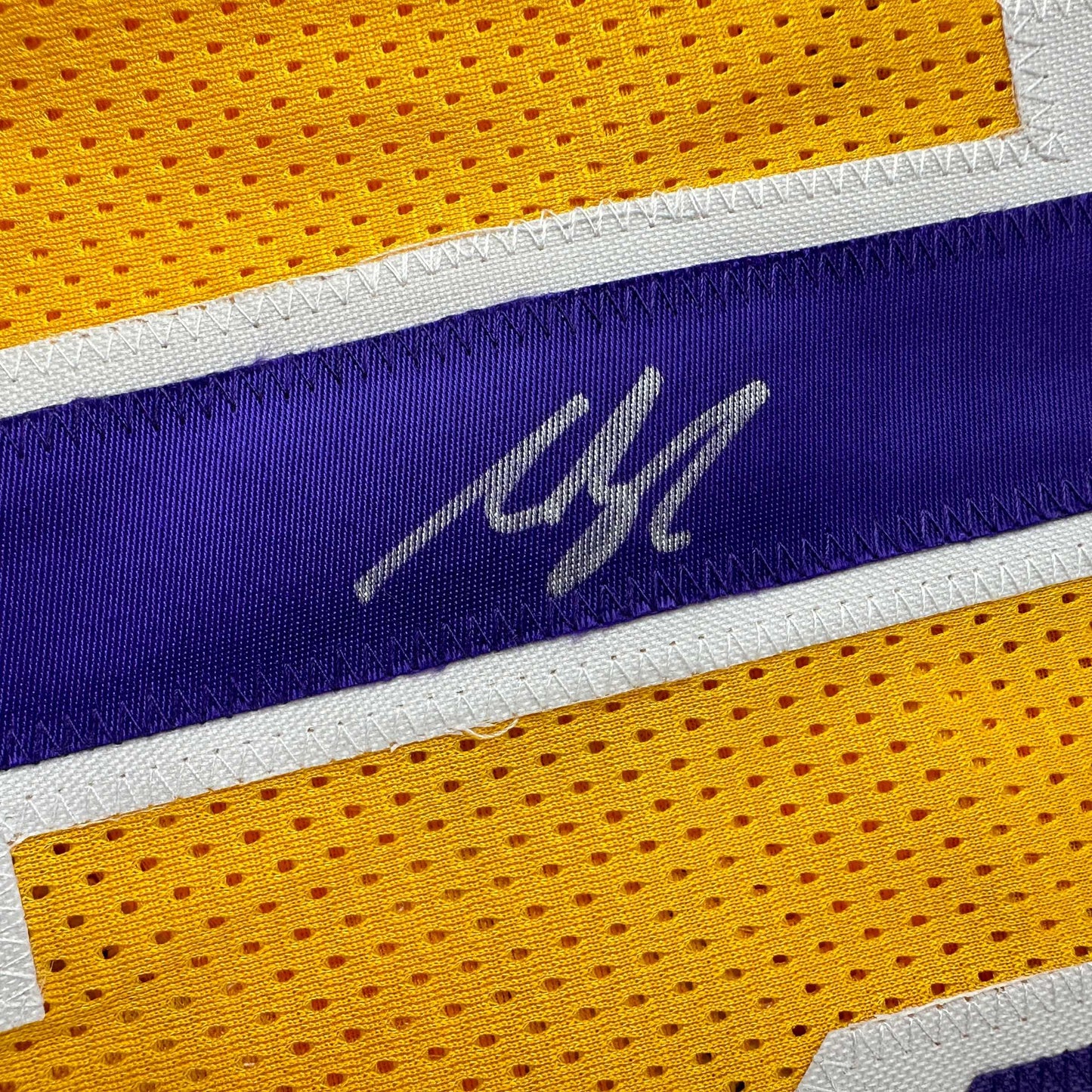 Autographed/Signed Austin Reaves Los Angeles LA Yellow Basketball Jersey Beckett BAS COA