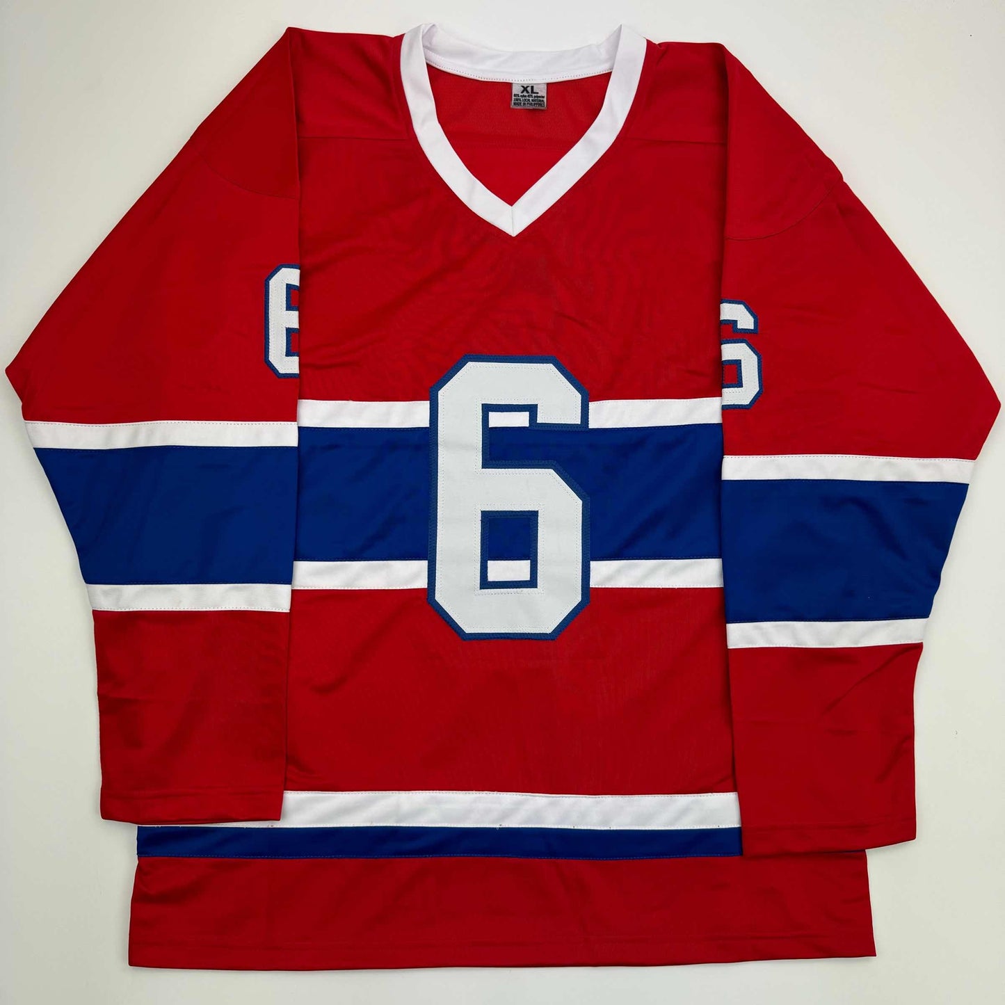 Autographed/Signed Pierre Mondou "3 Cups 77-78-79" Montreal Red Hockey Jersey JSA COA