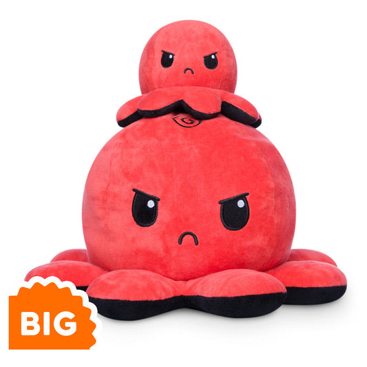 TeeTurtle Big Reversible Octopus: Red/Black (Big)