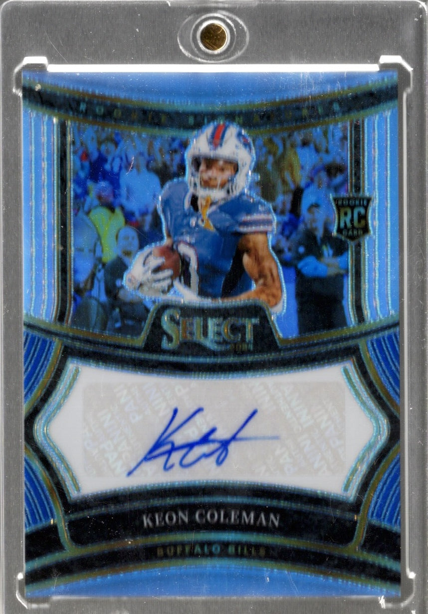 2024 Panini Select Keon Coleman #RSPKCN Silver Prizm Auto /399 Buffalo Bills Rookie RC Football Card