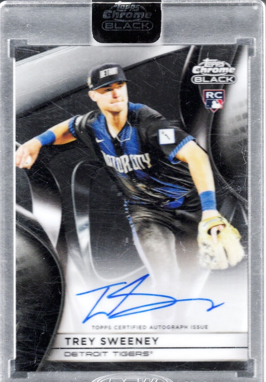 2025 Topps Chrome Black Trey Sweeney #CBATS Auto /199 Detroit Tigers Rookie RC Baseball Card