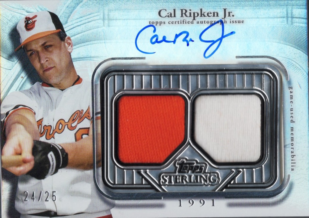 2025 Topps Sterling Cal Ripken Jr #SSACR Sterling Seasons 1991 Relic Auto /25 Baltimore Orioles Baseball Card